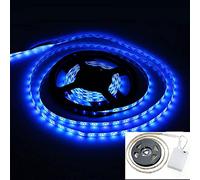 cuzile striscia di luci a LED bianche, 100 cm, scatoletta con batterie, interruttore, funzionamento a batteria, blu