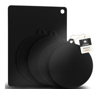 CUZINA Copri Piano Induzione Nero 5 Pezzi | 2 Tondi Ø18cm + 2 Tondi Ø22cm + Rettangolare 25x35cm | Protezione Fornelli Induzione 260° | Antiscivolo Flessibile e Lavabile