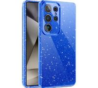 CUZMIGO Glitter Case for Samsung Galaxy S25 Ultra, Cute Sparkly Bright Color Phone Cases for Women Girls, Shiny Bling Slim Fit Soft TPU Cover with Camera Protection, Blue
