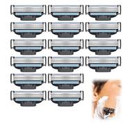CUZYP 16pcs Mach 3 Ricariche, lamette viso,Lama a tre strati,Ottimo Regalo per Padri e Fidanzati, Compatibile con Cavi da 2 o 3 Conduttori