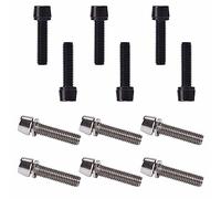 CUZYP Bulloni dello Stelo della Bicicletta da 12 Pezzi, Bulloni in Acciaio Inossidabile da 20 Mm, per Mountain Bike, Manubrio MTB, Bici da Corsa,Argento Nero