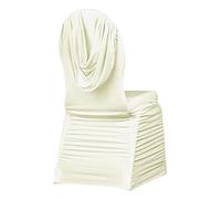 CV Linens-Coprisedia in spandex per banchetti - 86 cm x 46 cm | Swag posteriore increspato | Avorio | 1 pz. Copertura della sedia, 8271us