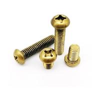 CVAADV 10/20/50 pz M2 .5 M3 M4 M5 M6 GB818 Rame Puro Ottone Massiccio Croce Rotonda Phillips Vite a Testa Pannate Lunghezza del Filetto del Bullone 4-30mm(20mm,20pcs M3)