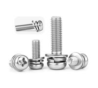 CVAADV Vite a testa cilindrica con incasso a croce con rondella Guarnizione a molla assemblare bullone in acciaio inossidabile 304 M3 M4 M5 M6 M8 Tre bulloni combinati(Length 30mm,M8 (2Pcs))