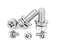 CVAADV Vite a testa esagonale esterna con incasso a croce in acciaio inossidabile con rondella Viti sems metriche tre combinazioni M3 M4 M5 M6 M8 M10(M4x14(30pcs))