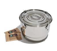 CVAULT di Boveda | Contenitore da 1 libbra | Resistente agli odori, ermetico e alla luce | Acciaio inossidabile per uso alimentare | Include 62%