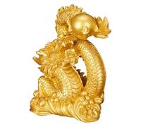 CvbGNJm Statua di drago cinese, statua Feng Shui, simbolo prosperità, scultura in resina for fortuna e successo, potere, nobiltà(Gold)