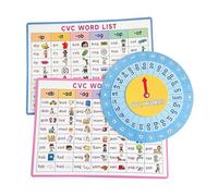 CVC Phonics Elenco di parole Giradischi Inglese Insegnante Aiuto didattico Facile da usare per bambini Elenco di pratica di lettura Inglese Strumento di apprendimento Fonica Spinner Gioco per bambini