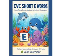 CVC Short E Words: Ocean Theme Phonics Workbook for PreK and Kindergarten: Read, Trace, Circle, and Write 21 Short E CVC Words Across 7 Word Families