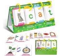 CVC Word Builder - Carte da gioco per imparare a leggere, Montessori Word Building Desktop Pocket Chart Tent Flash Cards Kit con 129 carte per lettura e ortografia, apprendimento fontico istruzione