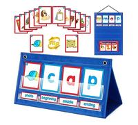 CVC Word Builder Desktop Pocket Chart Tenda Carte Set Giochi fonetica Giocattolo educativo ortografia per bambini età 5, 6, 7, 8 Asilo prescolare