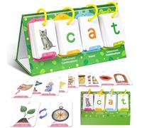 CVC Word Builder Giochi Carte Imparare a Leggere, Word Building Desktop Pocket con Tenda 129 Grafico Kit Flash Card