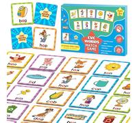 CVC Word Games Kindergarten, gioco di memoria per bambini dai 4 agli 8 anni, giochi assortiti per bambini dai 3 ai 5, giochi fonetici, schede flash da 2 a 4 anni, gioco di carte