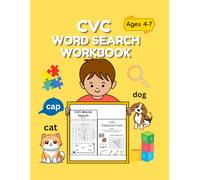 CVC Word Search & Coloring Treasure Hunt for Kids Ages 4-7: Fun Phonics Workbook with Easy Word Searches, Pictures to Color, and Early Reading Activities