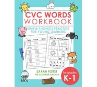 CVC Words Workbook: Simple Phonics Practice for Young Learners, CVC Words Phonics, Kindergarten Vowels, Phonics Educational Workbook