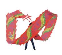CVdrtyED Costume Danza Leone Nastro Da Danza Del Drago In Tessuto Di Seta For La Con Testa In Fluida Che Agita E Lancia All'aperto Spettacolo Drago(Rot,10 meters)