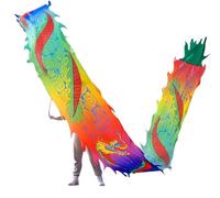 CVdrtyED Costume Danza Leone Seta Del Drago Colorato 3D Che Gira Fluidamente Scuotendo La Della Danza For Suonare Il Nastro Da Ballo Spettacolo Drago