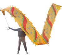 CVdrtyED Costume Danza Leone Seta Del Drago Colorato 3D Che Gira Fluidamente Scuotendo La Della Danza For Suonare Il Nastro Da Ballo Spettacolo Drago
