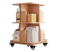 CVdrtyED Libreria Decor Scaffale Girevole Con Ruote Libreria In Legno Scaffali Multistrato Espositore Per Libri Da Terra Per Soggiorno(2 Tier)