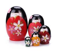 CVdrtyED Matrioska 5 Pezzi Bambole Matrioska Russe Fatte A Mano In Legno Di Tiglio Set Giocattoli Bambola Regalo Giocattolo Impilabile