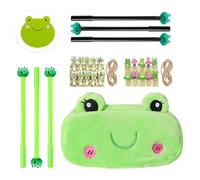 CVDYWDJIE 1 Astuccio, 6 Penne, 1 Blocco Note E 20 Clip In Legno, Simpatico Astuccio, Articoli Di Cancelleria Interessanti, Regali Per Studenti, Materiale Scolastico