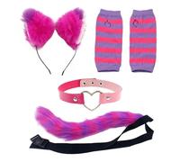 CVDYWDJIE 1 Fascia per Capelli, 1 Collare, 1 Coda E 1 Paio di Guanti, Accessori di Peluche, Accessori per Giochi di Ruolo, Accessori per Giochi con Gatti