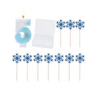 CVDYWDJIE 1 Pezzo di Candela Fiocco di Neve N. Inserti per Fiocchi di Neve da 5 E 10 Pezzi, Decorazioni per Torte, Accessori per Feste di Compleanno, Inserti Decorativi per Dolci