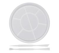 CVDYWDJIE 1 Stampo Rotondo in Silicone, 1 Cucchiaio per Mescolare La Colla E 1 Strumento per Mescolare La Colla Siliconica, Strumento per Vassoio Fai-da-Te, Stampo per Colata