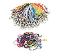 CVDYWDJIE 100 Corde con Chiusura A Moschettone E 100 Catene di Perline di Metallo, Accessori di Gioielli Fai da Te, Creazione di Ciondoli, Mini Cordino con Chiusura A Moschettone