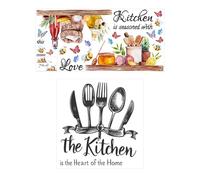 CVDYWDJIE 2 Adesivi Murali Per Cucina, Alfabeto Inglese, Moderni, Colore, PVC, Decorativi, Autoadesivi, Per Pareti