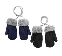 CVDYWDJIE 2 Paia Di Guanti Per Bambini, Guanti Con Cordino, Guanti In Maglia, Guanti Caldi, Guanti Resistenti All'Inverno