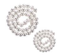 CVDYWDJIE 2 Perline, Perline Rotonde in Argento, Perline per Gioielli, Accessori per Gioielli Artigianali Fai-da-Te, Perline con Fori, Accessori per Gioielli