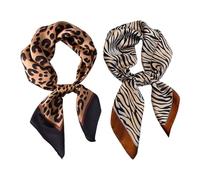 CVDYWDJIE 2 Pezzi Di Sciarpa Per Capelli Da Donna Con Stampa Leopardata e Zebrata, Accessori Per Capelli