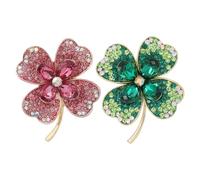 CVDYWDJIE 2 Pezzi di Spille A Quadrifoglio, Spille di Strass, Spille Elei, Spille Lucide, Spille Decorative per Abbigliamento, Spille Regalo