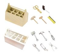 CVDYWDJIE 2 Set di Mini Cassette degli Attrezzi, Cassette degli Attrezzi in Legno, Accessori per La Casa delle Bambole, Strumenti in Miniatura, Giocattoli Creativi per Bambini