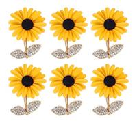 CVDYWDJIE 6 Spille di Girasole, Spille di Fiori Carini, Accessori di Abbigliamento, Spille di Strass, Spille Decorative