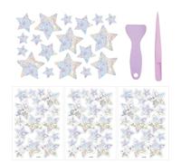 CVDYWDJIE Adesivi per Finestre A 6 Stelle, con 1 Pinzetta E 1 Raschietto, Adesivi per Finestre Anticollisione, Adesivi per Finestre Colorati, Decorazioni Creative per Finestre