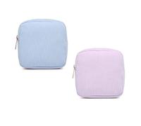 CVDYWDJIE Borsa Portaoggetti Quadrata Da 2 Pezzi, Mini Borsa Portaoggetti, Borsa Cosmetica In Velluto A Coste, Borsa Da Toilette Portatile, Borsa Portaoggetti Da Donna