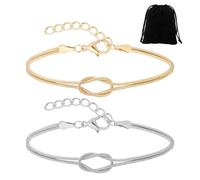 CVDYWDJIE Braccialetti da 2 Pezzi, Custodia per Gioielli da 1 Pezzo, Bracciali in Metallo da Donna, Gioielli di Moda, Braccialetti Dell'Amicizia, Braccialetti per Coppie