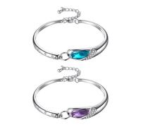 CVDYWDJIE Braccialetti di Diamanti Tempestati di Cristalli 2 Pezzi, Braccialetti Semplici in Metallo, Braccialetti Elei da Donna, Braccialetti Regolabili, Gioielli da Donna