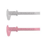 CVDYWDJIE Calibro A Corsoio A Doppia Scala, 2 Pezzi, in Plastica, Strumenti di Misurazione, Righello per Studenti, Mini Righello di Misurazione (Bianco, Rosa)