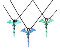 CVDYWDJIE Collana Fosforescente da 3 Pezzi, Collana con Ciondolo Drago, Gioielli Luminescenti, Collana di Moda retrò, Unisex, Accessori di Abbigliamento