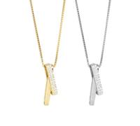 CVDYWDJIE Collane 2 Pezzi dalle Linee Geometriche, Collane dal Design Semplice, Catene Pendenti Versatili, Collane da Donna, Gioielli da Donna