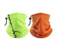 CVDYWDJIE Confezione Da 2 Fazzoletti Elastici Con Coulisse, Fazzoletto Riflettente, Fazzoletto Caldo, Sciarpa Da Equitazione Notturna, Sciarpa Da Sci Resistente Al Freddo (Verde, Arancione)