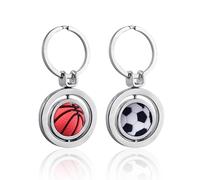 CVDYWDJIE Portachiavi A Sfera Rotante da 2 Pezzi, Portachiavi Creativi Personalizzati, Portachiavi Commemorativi di Giochi Sportivi, Portachiavi per Tifosi