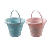 CVDYWDJIE Secchio Pieghevole 2 Pezzi, Secchio in Plastica Multifunzionale, Secchiello da Spiaggia per Bambini, Pratico Secchio Pieghevole per Uso Esterno, Secchio da Spiaggia Pieghevole