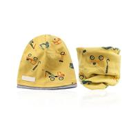 CVDYWDJIE Set Da 2 Pezzi Di Cappello E Sciarpa Con Stampa Di Veicoli Di Ingegneria Dei Cartoni Animati, Prodotti Termici Per Bambini, Cappello Di Protezione Per Le Orecchie Antivento