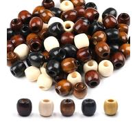 CVDYWDJIE Set di 250 Perline di Legno, Perline di Legno A Cinque Colori, Perline di Legno Naturali A Forma di Botte, Perline di Legno Fatte A Mano, Braccialetti E Creazione di Gioielli