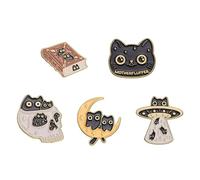 CVDYWDJIE Set di 5 Spille per Gatti, Spilla per Gatti Simpatico Cartone Animato, Spilla per Animali, Spilla per Gatto per Ragazzi E Ragazze