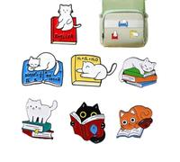 CVDYWDJIE Set di Spille da Lettura per Gatti da 7 Pezzi, Spilla da Lettura per Gatti Simpatico Cartone Animato, Spilla per Animali, Spilla per Gatti per Ragazzo E Ragazza
